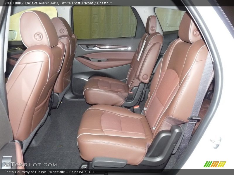 White Frost Tricoat / Chestnut 2018 Buick Enclave Avenir AWD