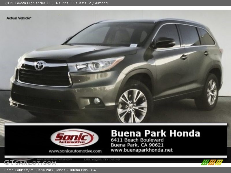 Nautical Blue Metallic / Almond 2015 Toyota Highlander XLE
