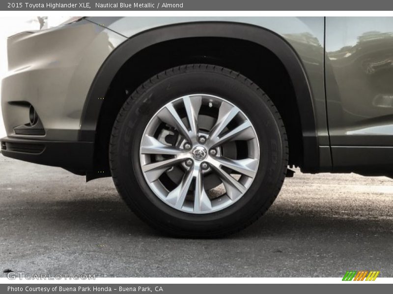 Nautical Blue Metallic / Almond 2015 Toyota Highlander XLE