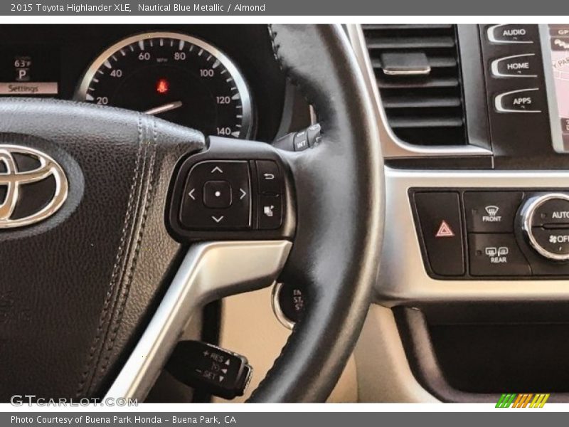 Nautical Blue Metallic / Almond 2015 Toyota Highlander XLE