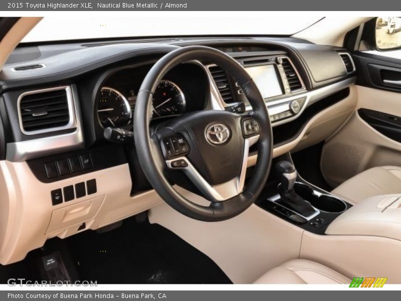 Nautical Blue Metallic / Almond 2015 Toyota Highlander XLE