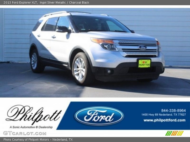 Ingot Silver Metallic / Charcoal Black 2013 Ford Explorer XLT
