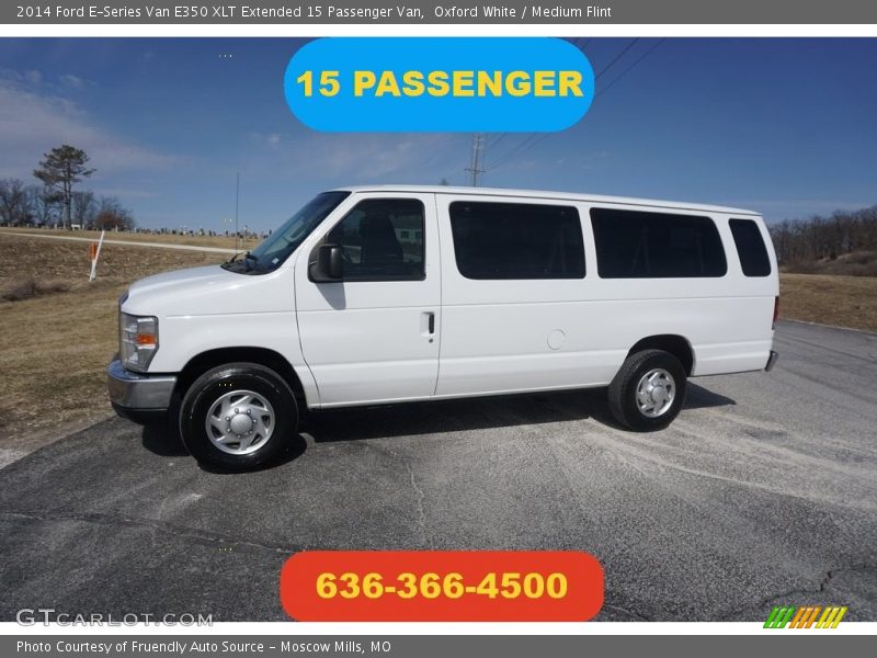 Oxford White / Medium Flint 2014 Ford E-Series Van E350 XLT Extended 15 Passenger Van