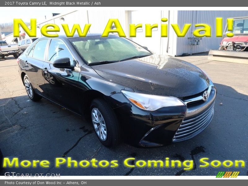 Midnight Black Metallic / Ash 2017 Toyota Camry LE
