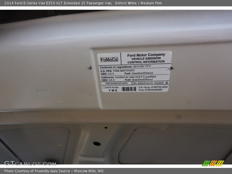 Oxford White / Medium Flint 2014 Ford E-Series Van E350 XLT Extended 15 Passenger Van