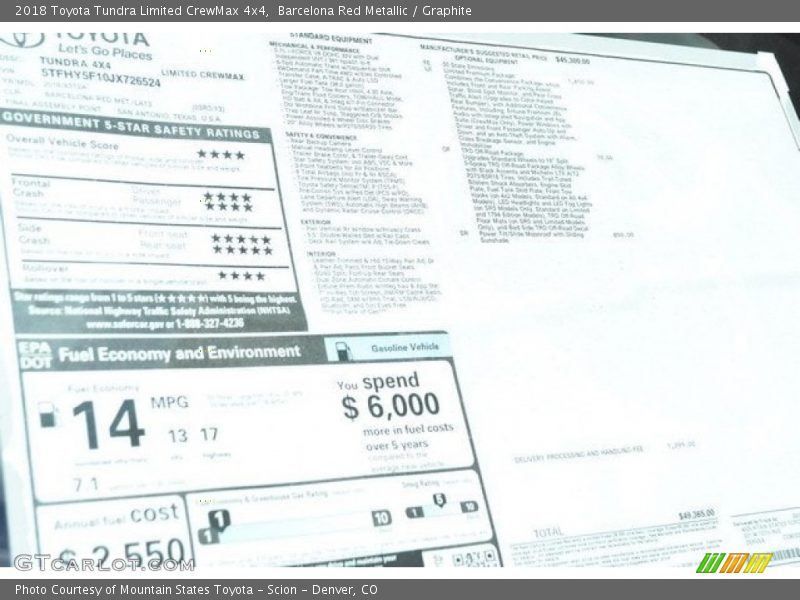 Barcelona Red Metallic / Graphite 2018 Toyota Tundra Limited CrewMax 4x4