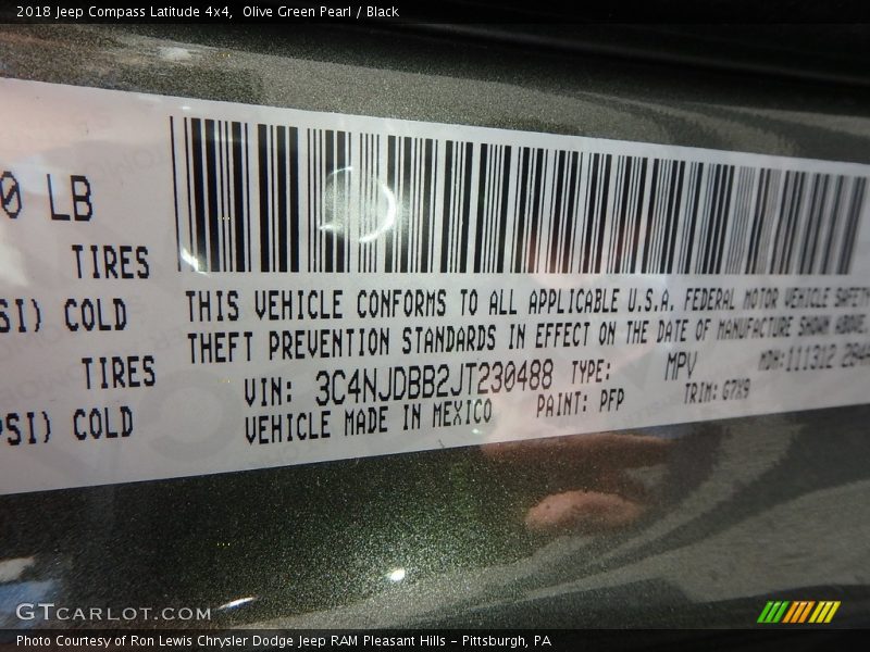 Olive Green Pearl / Black 2018 Jeep Compass Latitude 4x4