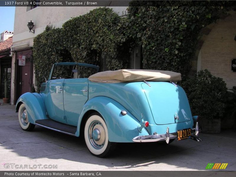 Turquoise / Brown 1937 Ford V8 4 Door Convertible