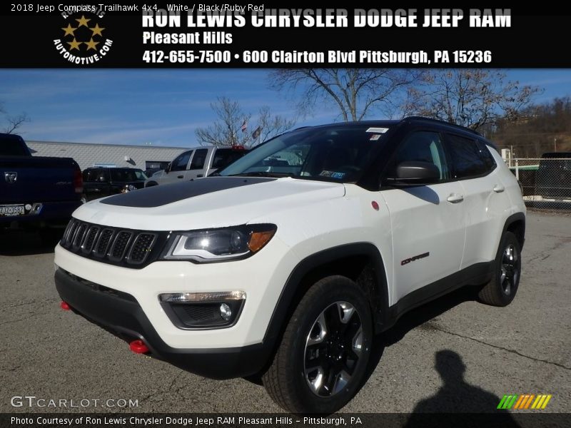 White / Black/Ruby Red 2018 Jeep Compass Trailhawk 4x4