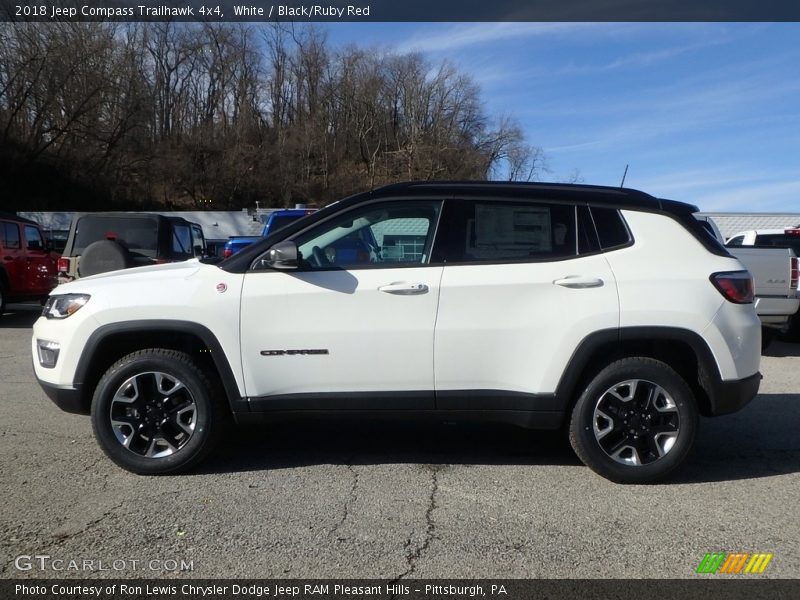 White / Black/Ruby Red 2018 Jeep Compass Trailhawk 4x4