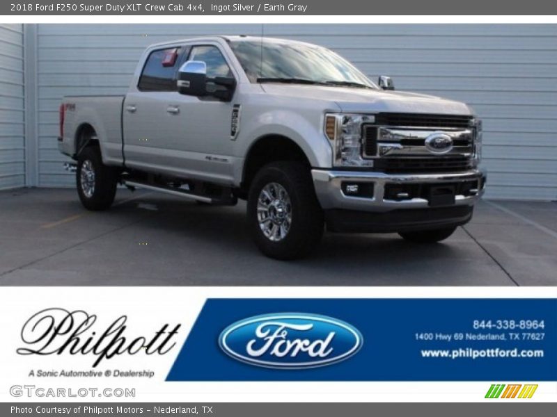Ingot Silver / Earth Gray 2018 Ford F250 Super Duty XLT Crew Cab 4x4