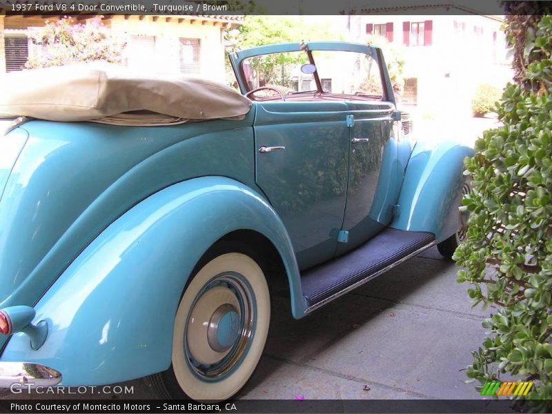 Turquoise / Brown 1937 Ford V8 4 Door Convertible