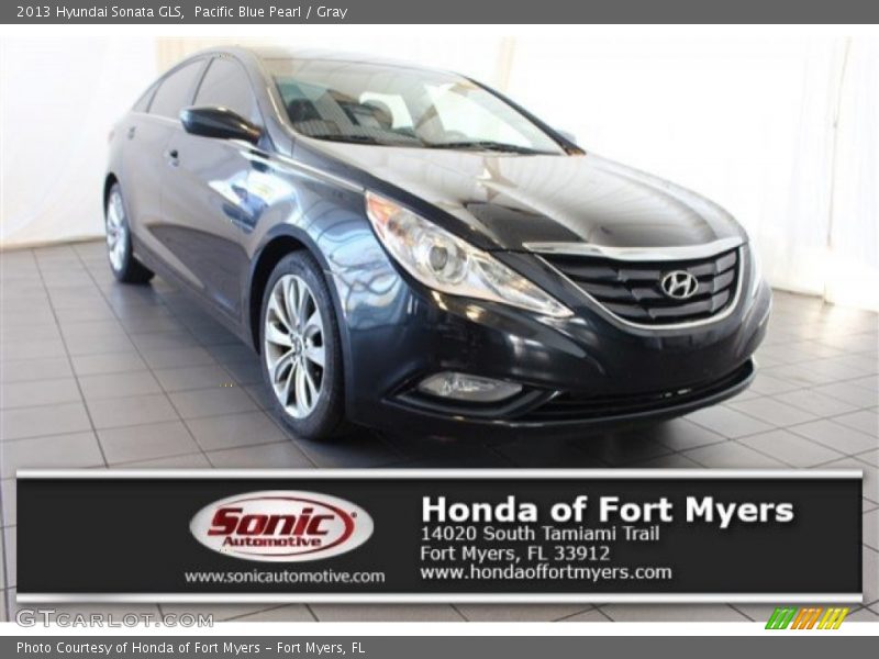 Pacific Blue Pearl / Gray 2013 Hyundai Sonata GLS