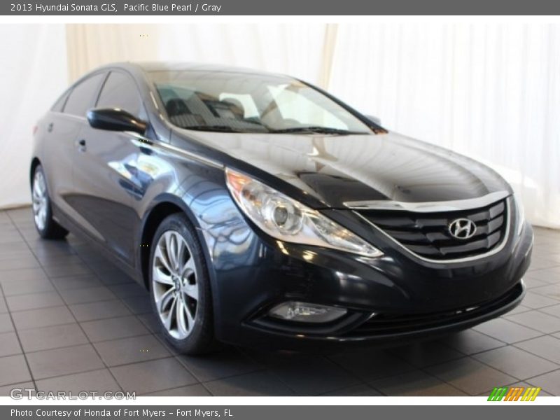 Pacific Blue Pearl / Gray 2013 Hyundai Sonata GLS