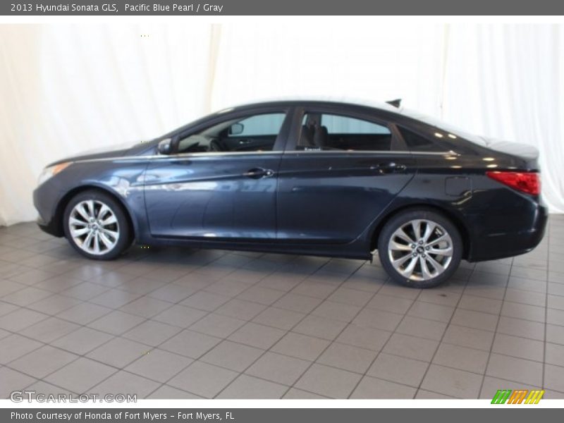 Pacific Blue Pearl / Gray 2013 Hyundai Sonata GLS
