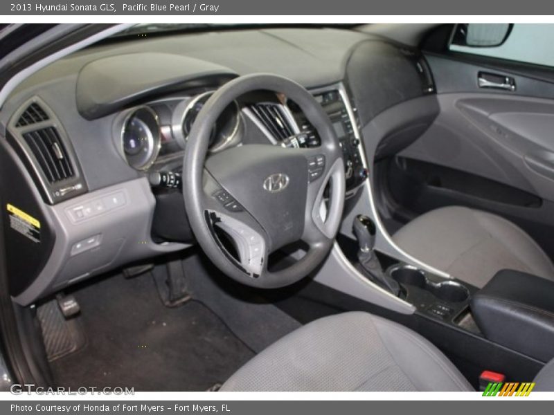 Pacific Blue Pearl / Gray 2013 Hyundai Sonata GLS