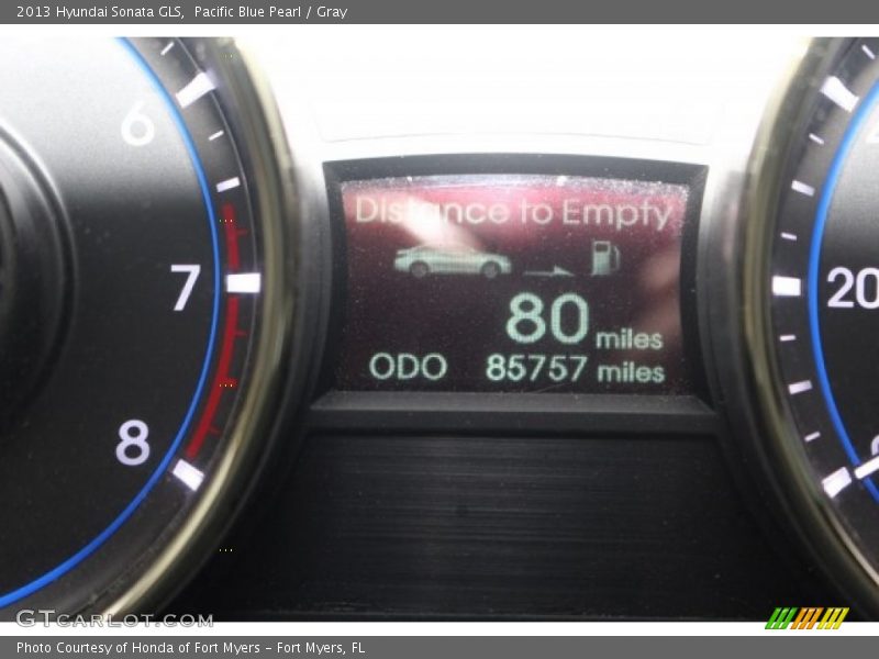 Pacific Blue Pearl / Gray 2013 Hyundai Sonata GLS