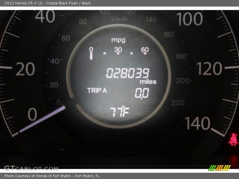 Crystal Black Pearl / Black 2012 Honda CR-V LX