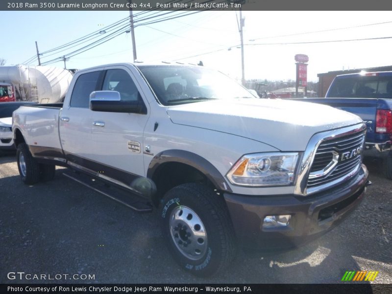 Pearl White / Black/Cattle Tan 2018 Ram 3500 Laramie Longhorn Crew Cab 4x4