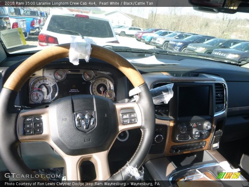 Pearl White / Black/Cattle Tan 2018 Ram 3500 Laramie Longhorn Crew Cab 4x4