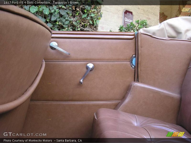 Turquoise / Brown 1937 Ford V8 4 Door Convertible