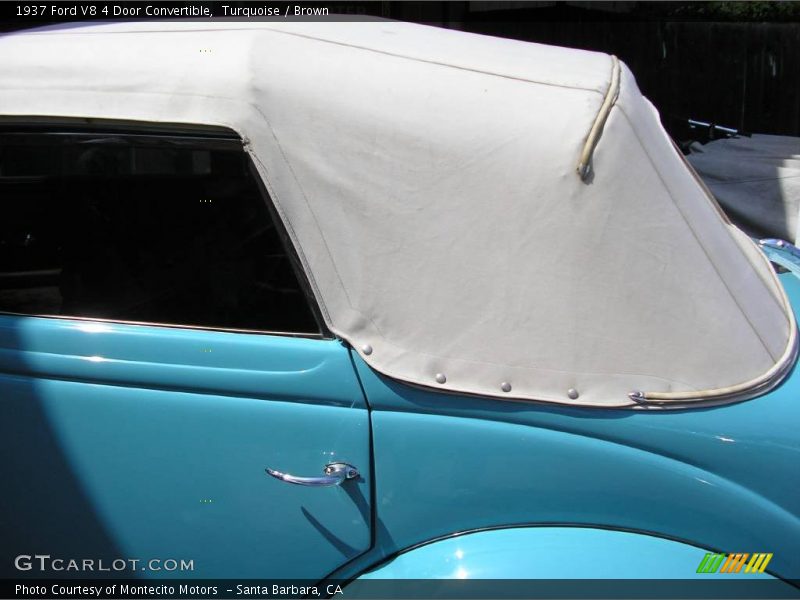 Turquoise / Brown 1937 Ford V8 4 Door Convertible