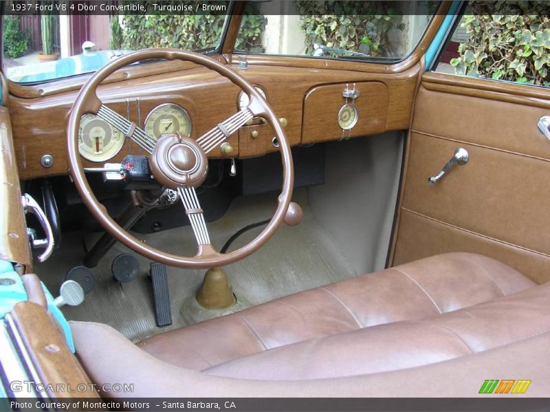 Turquoise / Brown 1937 Ford V8 4 Door Convertible