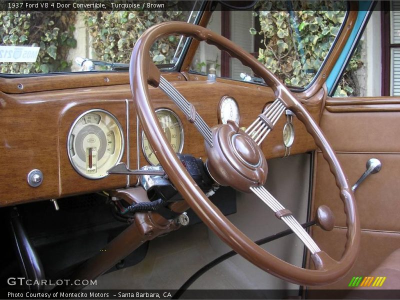 Turquoise / Brown 1937 Ford V8 4 Door Convertible