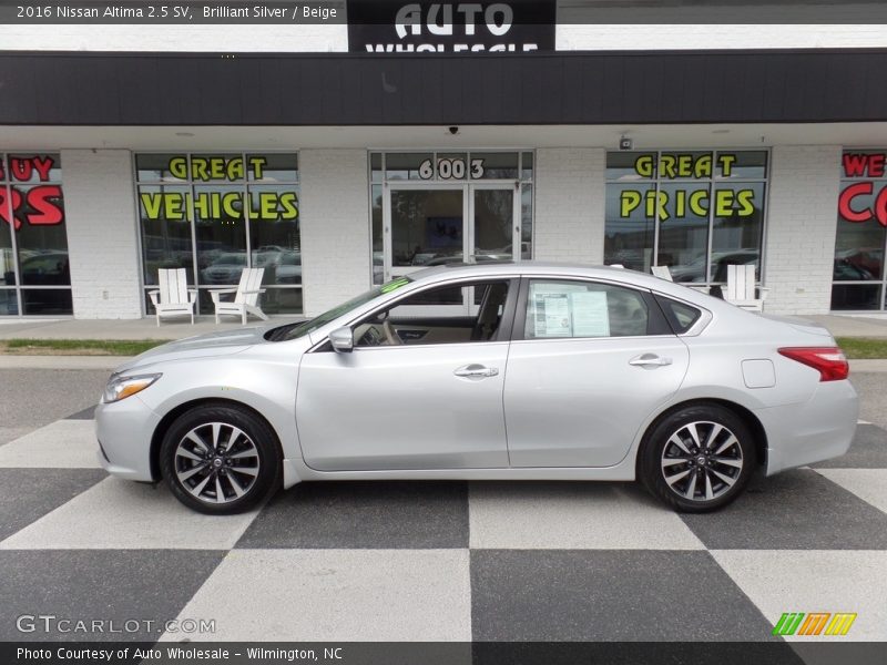 Brilliant Silver / Beige 2016 Nissan Altima 2.5 SV