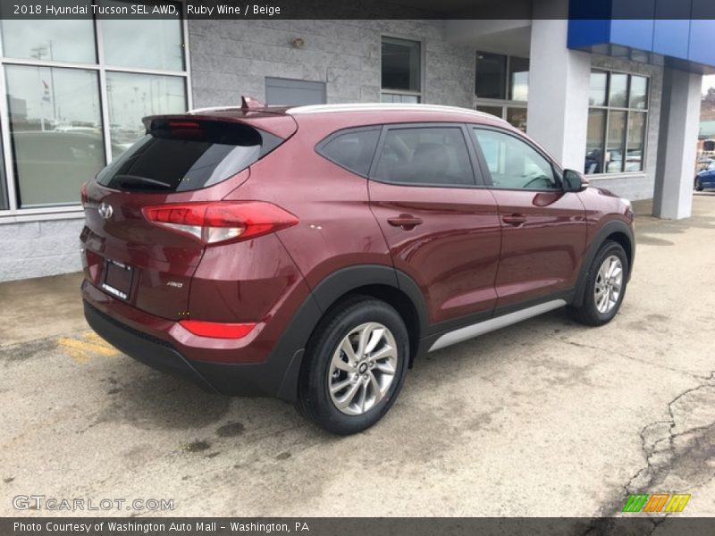 Ruby Wine / Beige 2018 Hyundai Tucson SEL AWD
