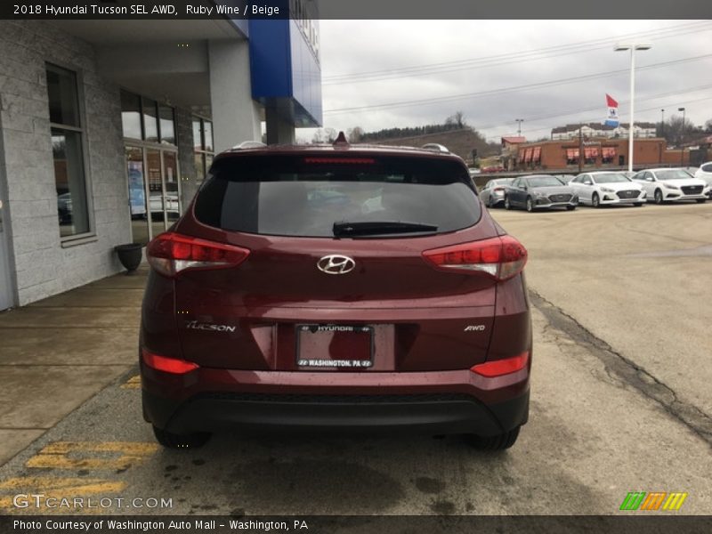 Ruby Wine / Beige 2018 Hyundai Tucson SEL AWD