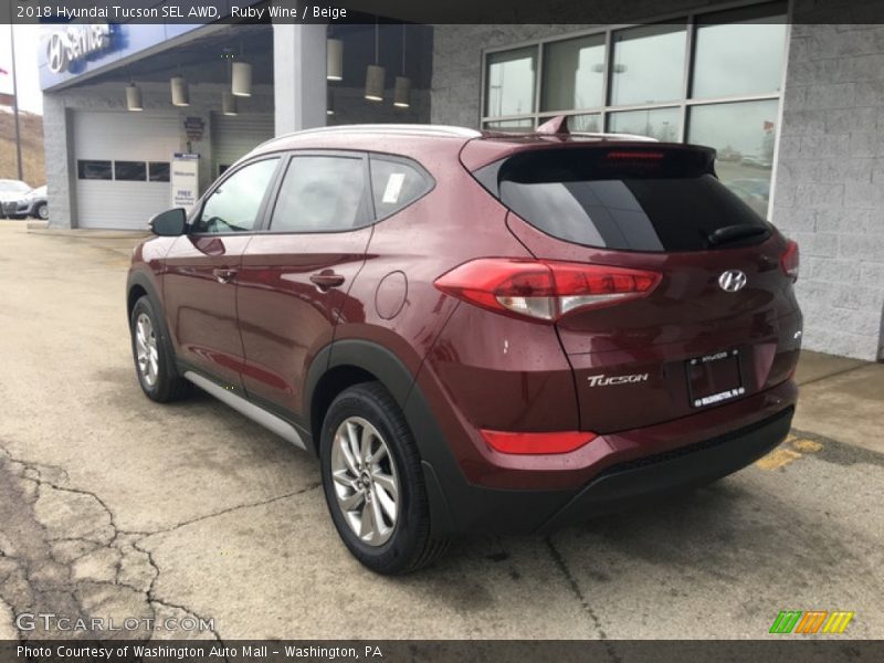 Ruby Wine / Beige 2018 Hyundai Tucson SEL AWD