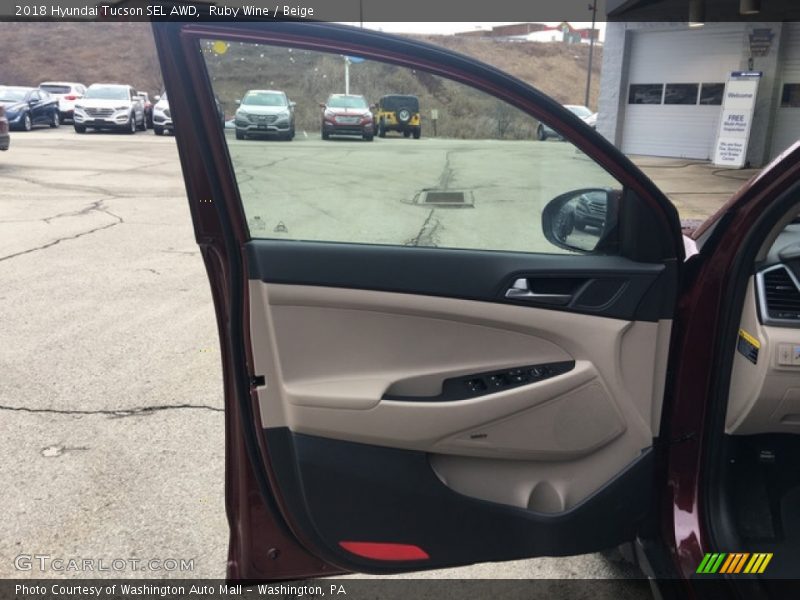 Ruby Wine / Beige 2018 Hyundai Tucson SEL AWD