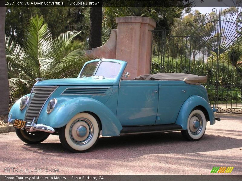 Turquoise / Brown 1937 Ford V8 4 Door Convertible