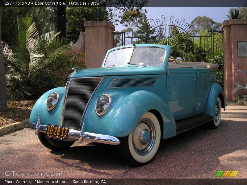 Turquoise / Brown 1937 Ford V8 4 Door Convertible
