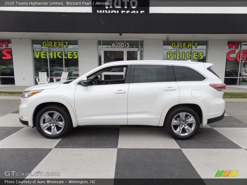 Blizzard Pearl / Almond 2016 Toyota Highlander Limited