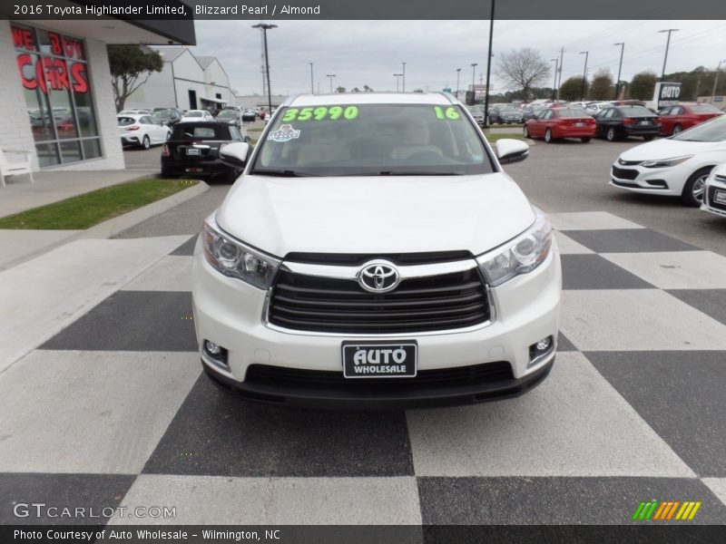 Blizzard Pearl / Almond 2016 Toyota Highlander Limited