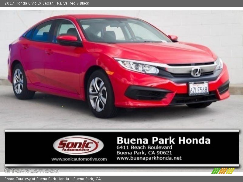 Rallye Red / Black 2017 Honda Civic LX Sedan