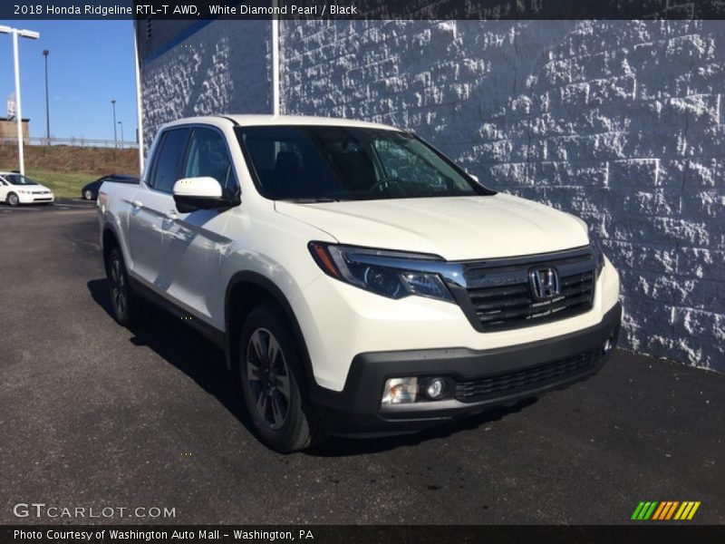 White Diamond Pearl / Black 2018 Honda Ridgeline RTL-T AWD