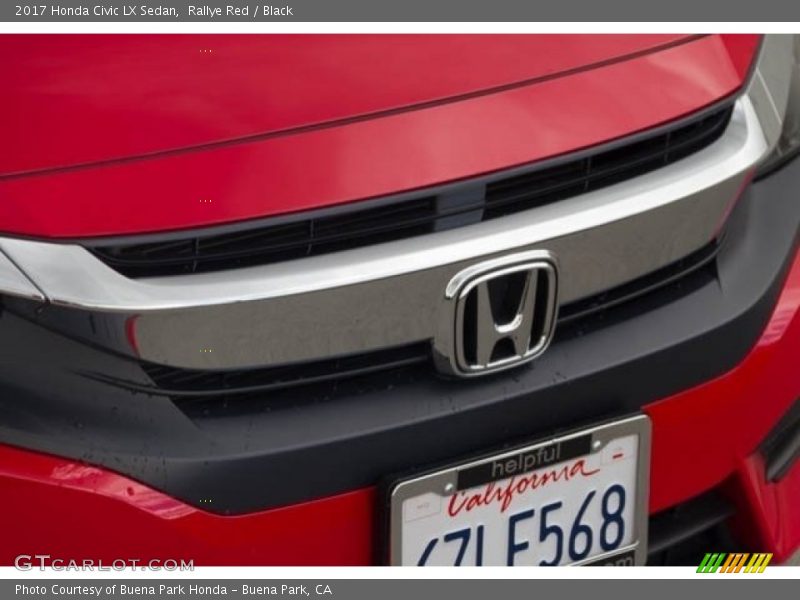 Rallye Red / Black 2017 Honda Civic LX Sedan