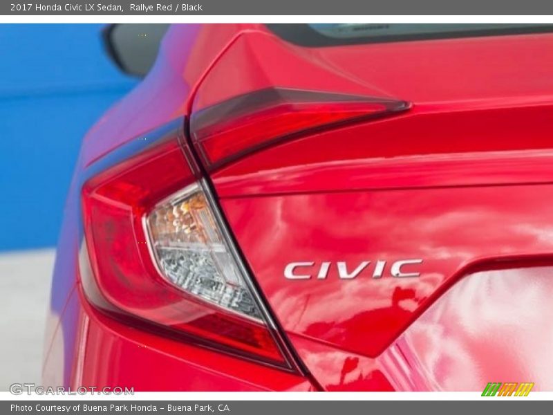 Rallye Red / Black 2017 Honda Civic LX Sedan