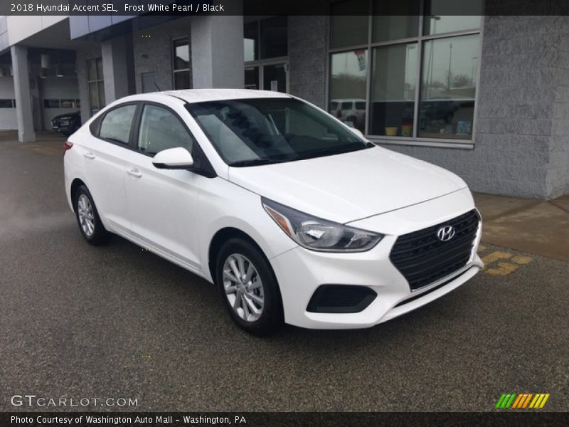 Frost White Pearl / Black 2018 Hyundai Accent SEL
