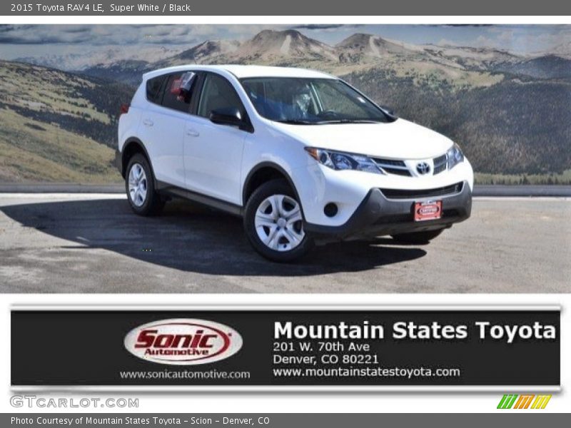 Super White / Black 2015 Toyota RAV4 LE