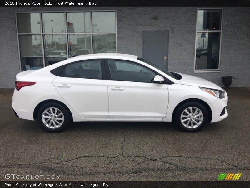 Frost White Pearl / Black 2018 Hyundai Accent SEL