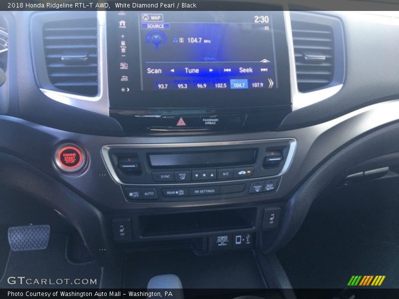 White Diamond Pearl / Black 2018 Honda Ridgeline RTL-T AWD