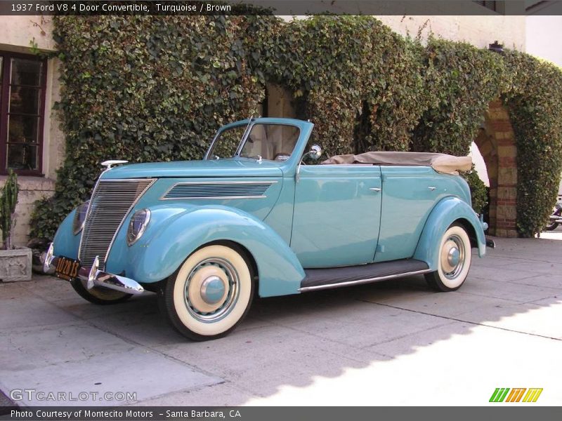 Turquoise / Brown 1937 Ford V8 4 Door Convertible