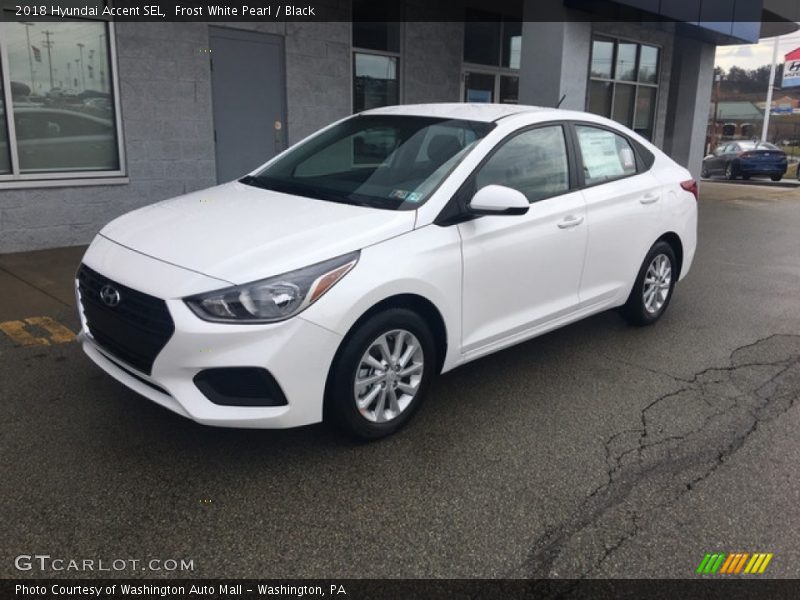 Frost White Pearl / Black 2018 Hyundai Accent SEL