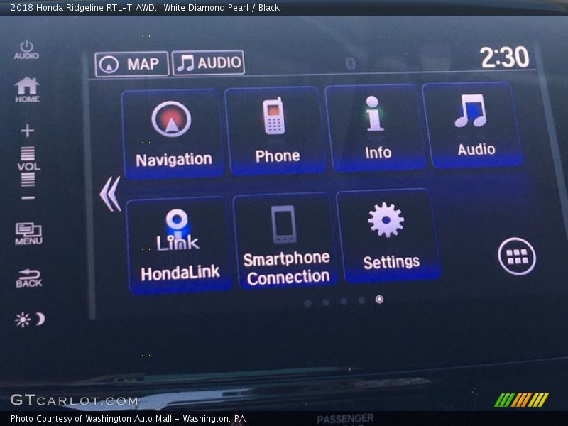 White Diamond Pearl / Black 2018 Honda Ridgeline RTL-T AWD