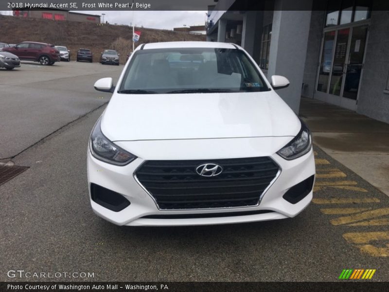 Frost White Pearl / Beige 2018 Hyundai Accent SE