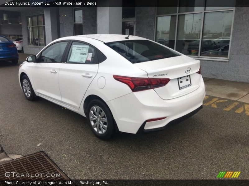 Frost White Pearl / Beige 2018 Hyundai Accent SE